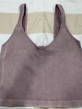 Ribbed Crop Tank Top - Mauve